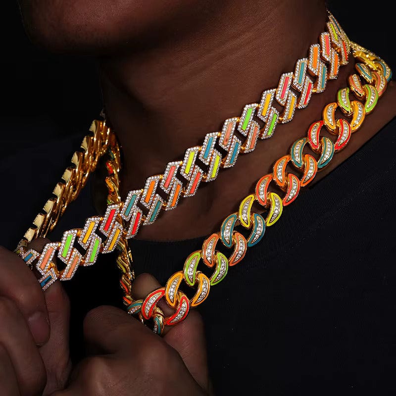 18MM Glow Curve Cuban Link Chain – “Luminous Wave” Edition White Gold 8 IN (Bracelet) - Shop Gold Supply