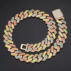 18MM Glow Square - Edge Cuban Link Chain – “Neon Bricks” Edition White Gold 8 IN (Bracelet) - Shop Gold Supply