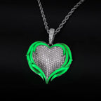 Moissanite Glow Angel Heart Pendant – “Divine Flame” Edition