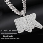 Custom Baguette Block Letter Pendant – “Masterpiece Forge” Edition VVS1 5A CZ White Gold Pendant Only - Shop Gold Supply