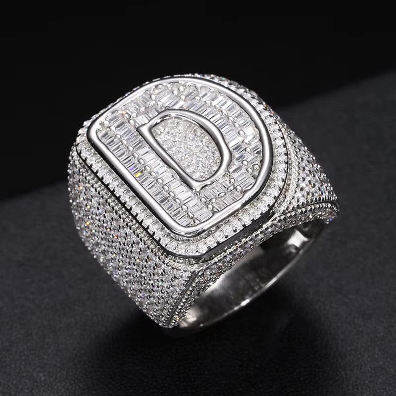 Custom Initial Iced Ring – “Prime Letter” Edition A 7 - Shop Gold Supply