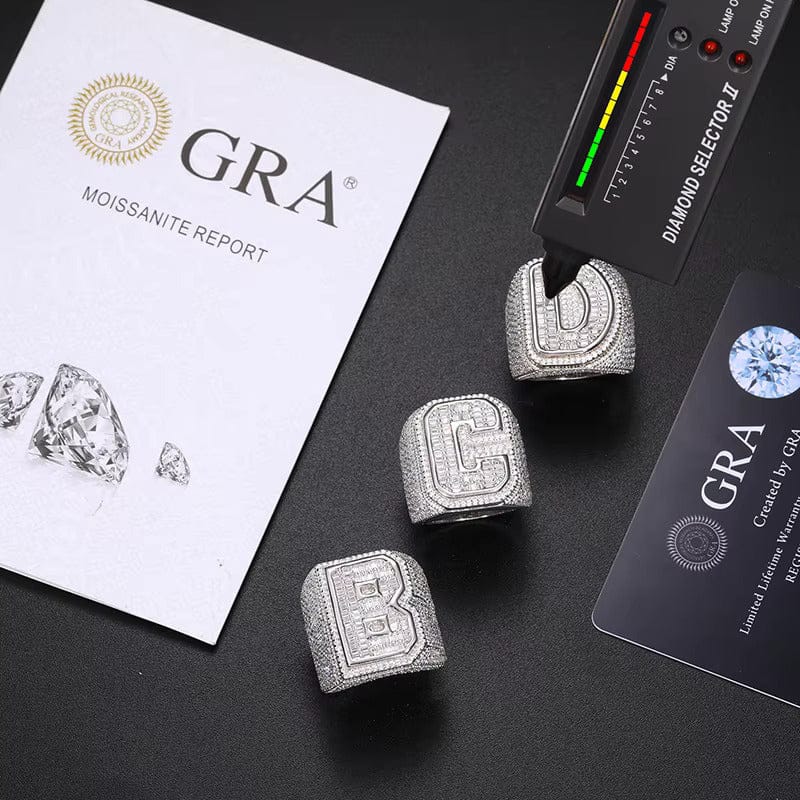 Custom Initial Iced Ring – “Prime Letter” Edition A 7 - Shop Gold Supply