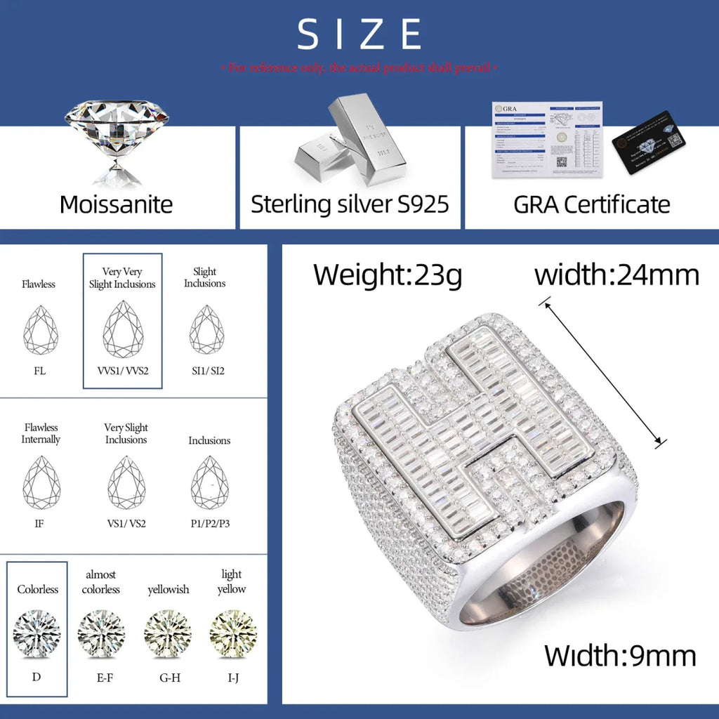 Custom Initial Iced Ring – “Prime Letter” Edition A 7 - Shop Gold Supply