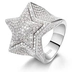 White Gold / 7 Five-Point Star Pavé Ring – “Supernova Shine” Edition - The Gold Supply