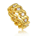 Floating Stone Cuban Link Ring – “Diamond Spine” Edition Gold 6 - Shop Gold Supply
