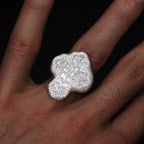 Iced Baguette Cross Ring – “Divine Shine” Edition VVS 5A CZ 7 White Gold - Shop Gold Supply