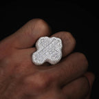 Iced Baguette Cross Ring – “Divine Shine” Edition VVS 5A CZ 7 White Gold - Shop Gold Supply