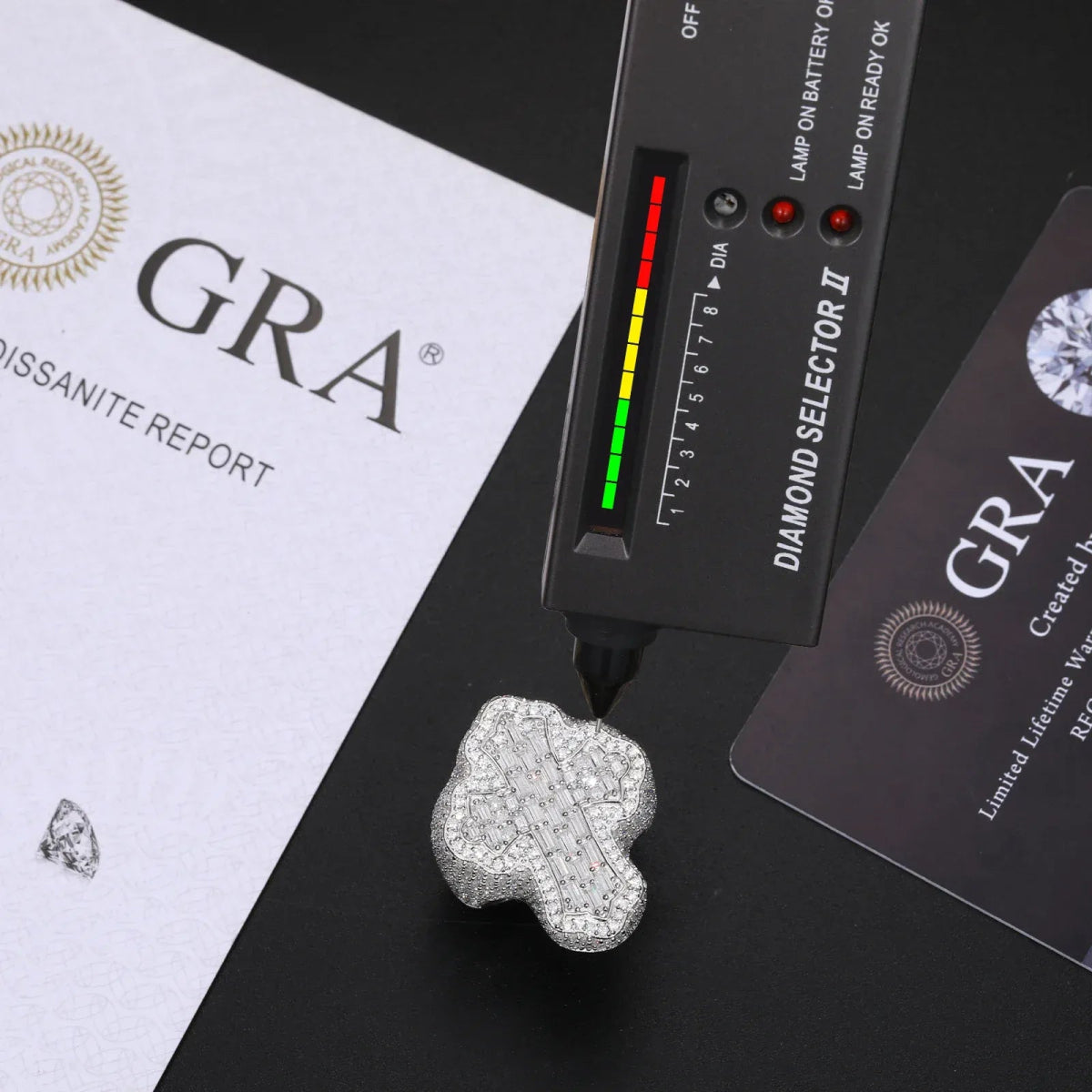 Iced Baguette Cross Ring – “Divine Shine” Edition VVS 5A CZ 7 White Gold - Shop Gold Supply