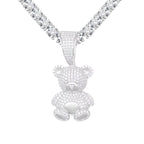 Iced Bear Moissanite Pendant – “Royal Cub” Edition White Gold - Shop Gold Supply