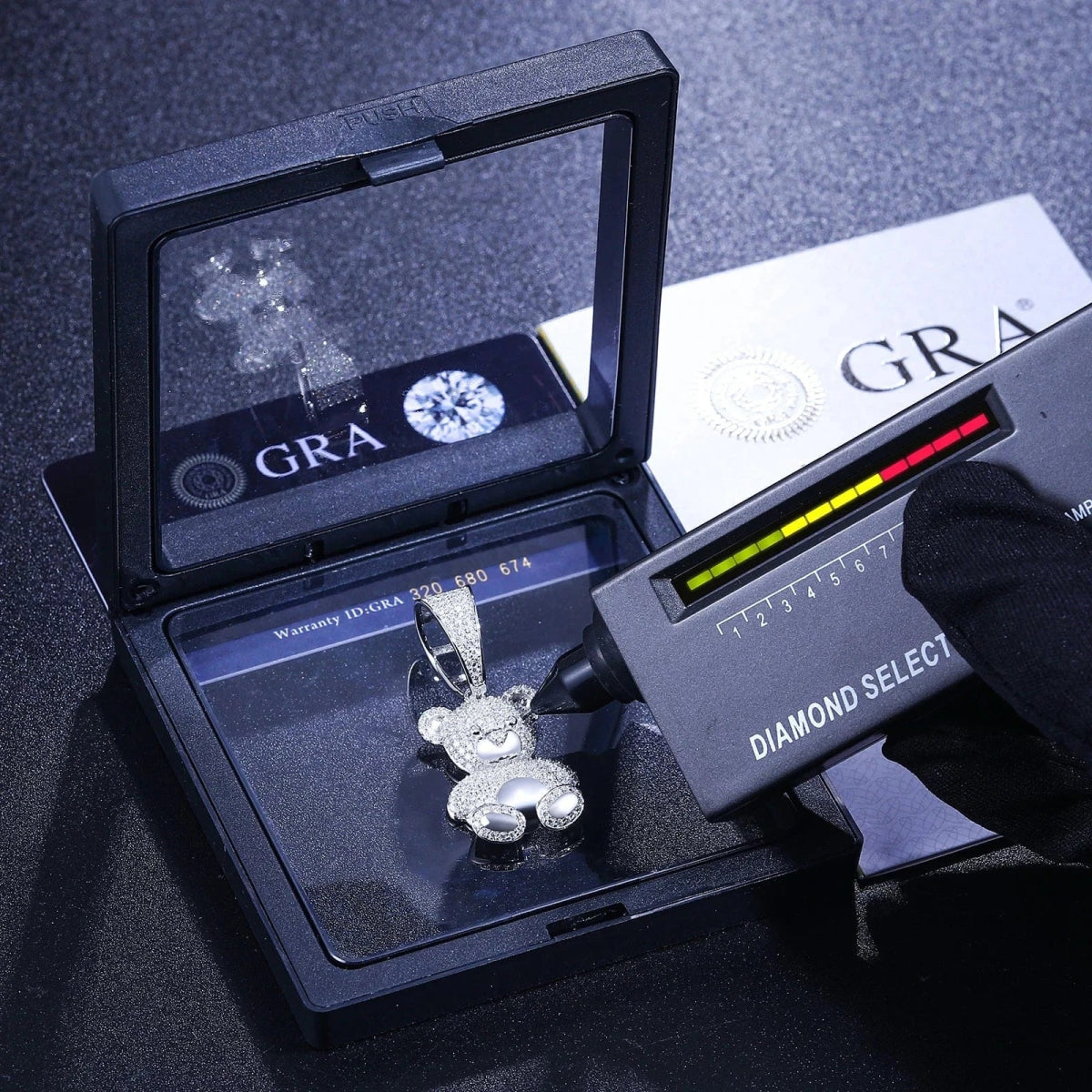 Iced Bear Moissanite Pendant – “Royal Cub” Edition White Gold - Shop Gold Supply