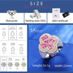 Iced Clover Crest Ring – “Fortune Bloom” Edition Moissanite Blue 7 - Shop Gold Supply