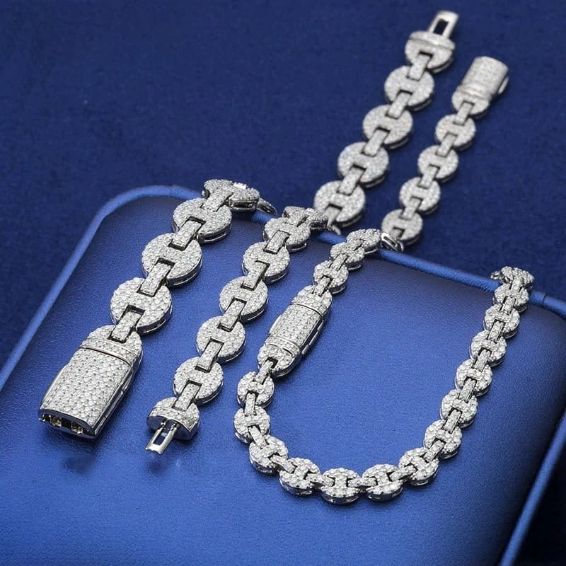 Iced Coffee Bean Link Chain – “Frost Bite” Edition - The Gold Supply