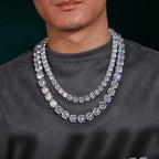 Iced Titan Moissanite Side Set Tennis Chain – “Heavyweight Halo” Edition Yellow Gold 16 IN (Necklace) - Shop Gold Supply