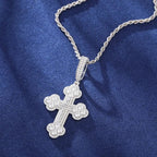 Imperial Iced Cross Pendant – “Crown of Light” Edition Moissanite White Gold - Shop Gold Supply