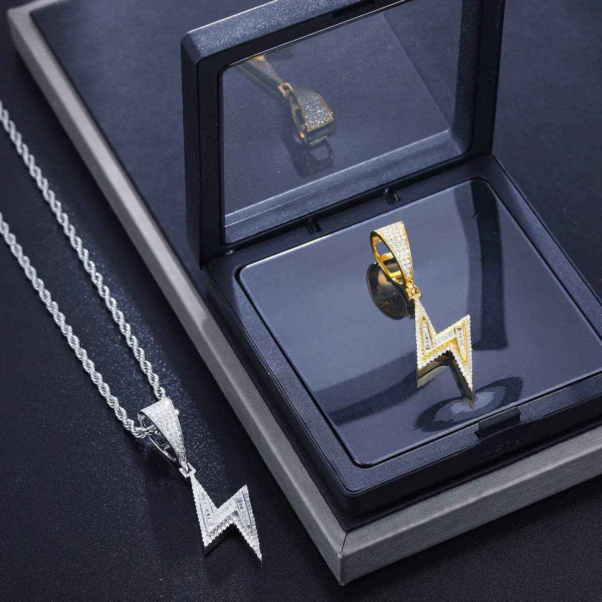 Lightning Moissanite Pendant – “Voltage Strike” Edition Yellow Gold - Shop Gold Supply