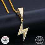 Lightning Moissanite Pendant – “Voltage Strike” Edition Yellow Gold - Shop Gold Supply