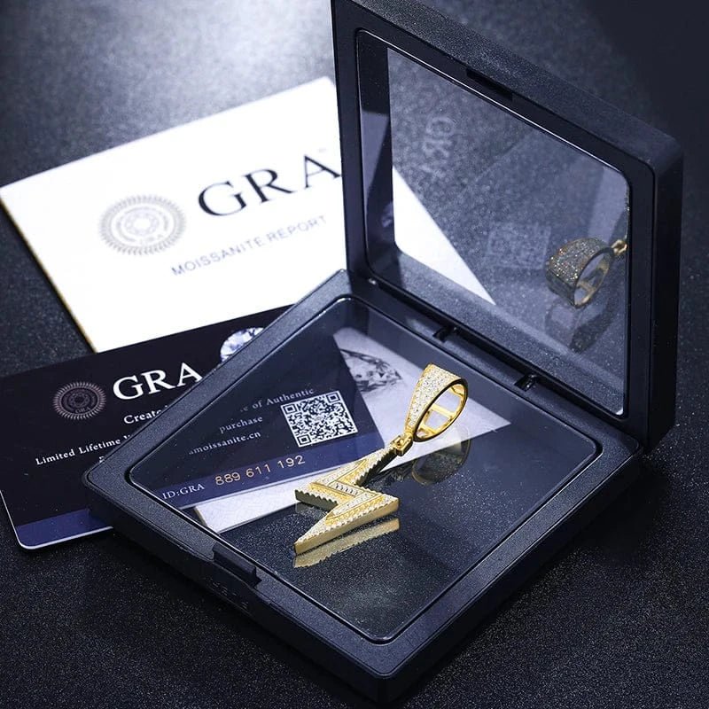 Lightning Moissanite Pendant – “Voltage Strike” Edition Yellow Gold - Shop Gold Supply