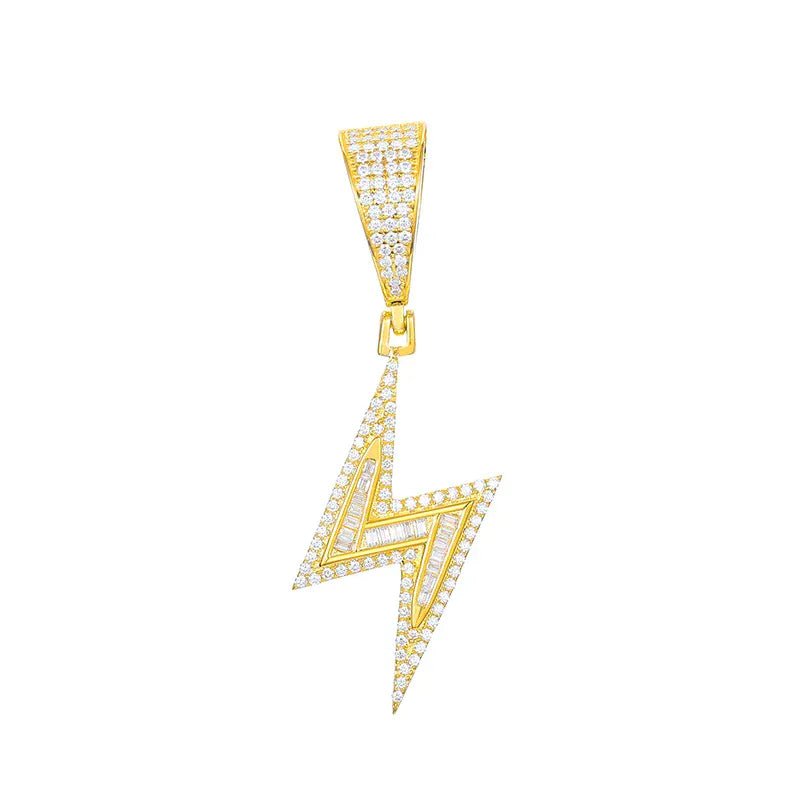 Lightning Moissanite Pendant – “Voltage Strike” Edition Yellow Gold - Shop Gold Supply