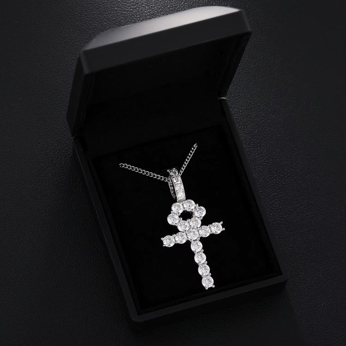 Line Set Moissanite Ankh Pendant – “Life Eternal” Edition Large - Shop Gold Supply