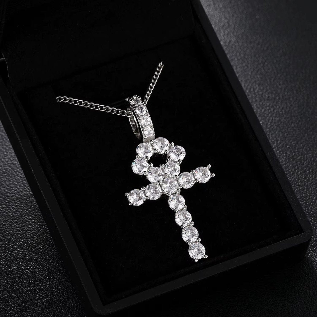 Line Set Moissanite Ankh Pendant – “Life Eternal” Edition Large - Shop Gold Supply