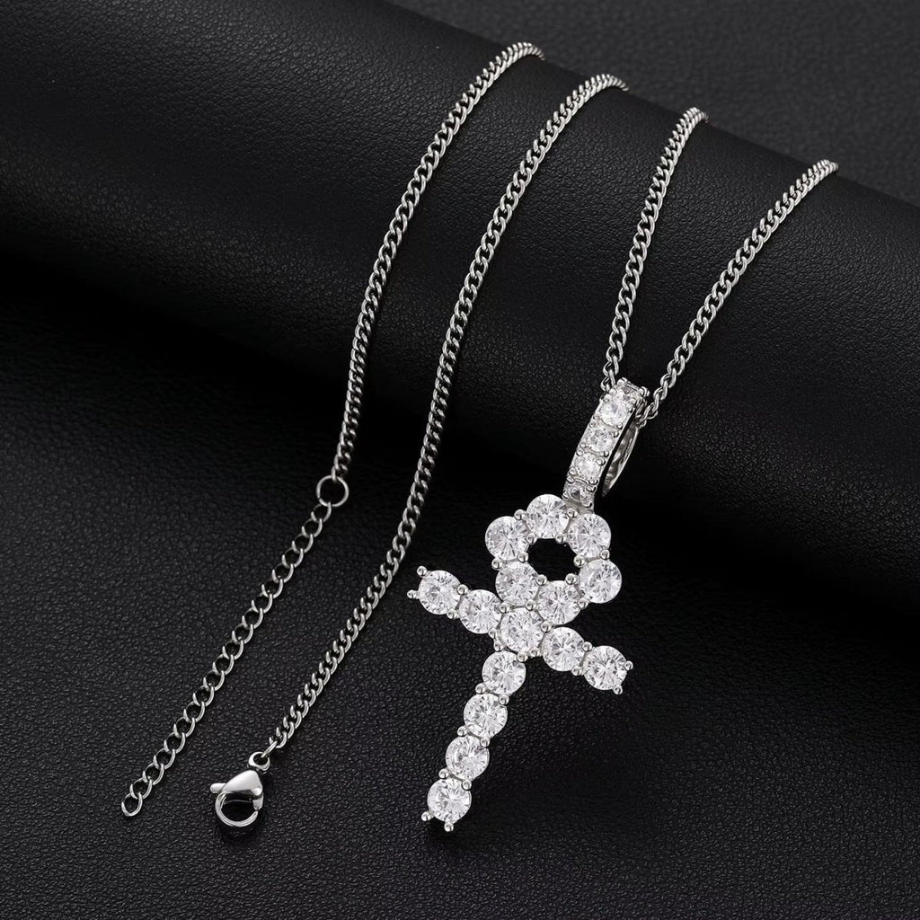 Line Set Moissanite Ankh Pendant – “Life Eternal” Edition Large - Shop Gold Supply