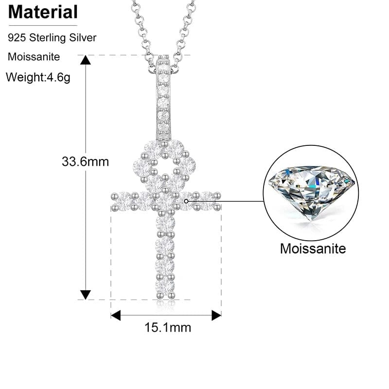 Line Set Moissanite Ankh Pendant – “Life Eternal” Edition Small - Shop Gold Supply