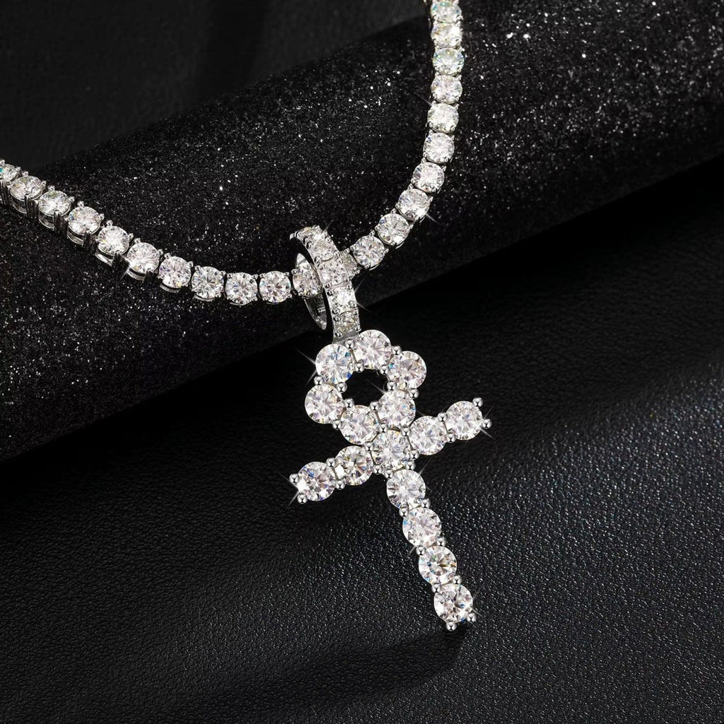 Line Set Moissanite Ankh Pendant – “Life Eternal” Edition Small - Shop Gold Supply