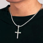 Line Set Moissanite Cross Pendant – “Pure Brilliance” Edition - Shop Gold Supply