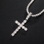 Line Set Moissanite Cross Pendant – “Pure Brilliance” Edition - Shop Gold Supply