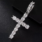Line Set Moissanite Cross Pendant – “Pure Brilliance” Edition - Shop Gold Supply