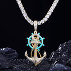 Moissanite Glow Anchor Helm Pendant – “Stormproof” Edition - Shop Gold Supply
