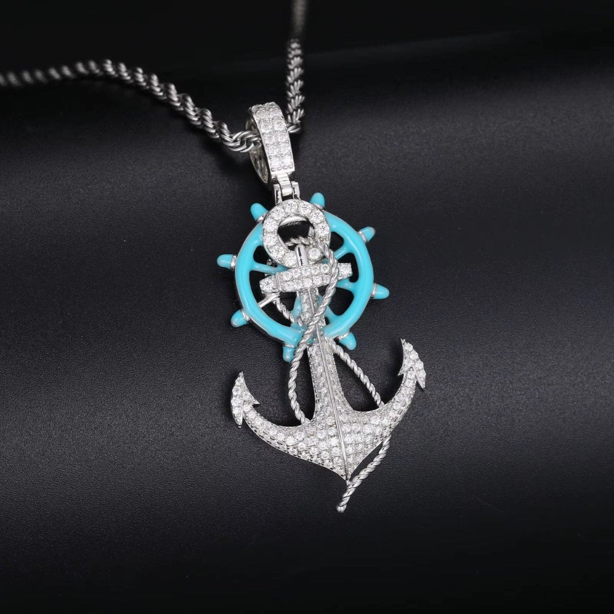 Moissanite Glow Anchor Helm Pendant – “Stormproof” Edition Yellow Gold - Shop Gold Supply