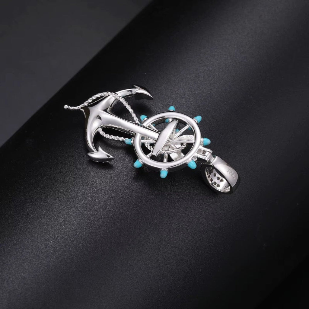 Moissanite Glow Anchor Helm Pendant – “Stormproof” Edition Yellow Gold - Shop Gold Supply