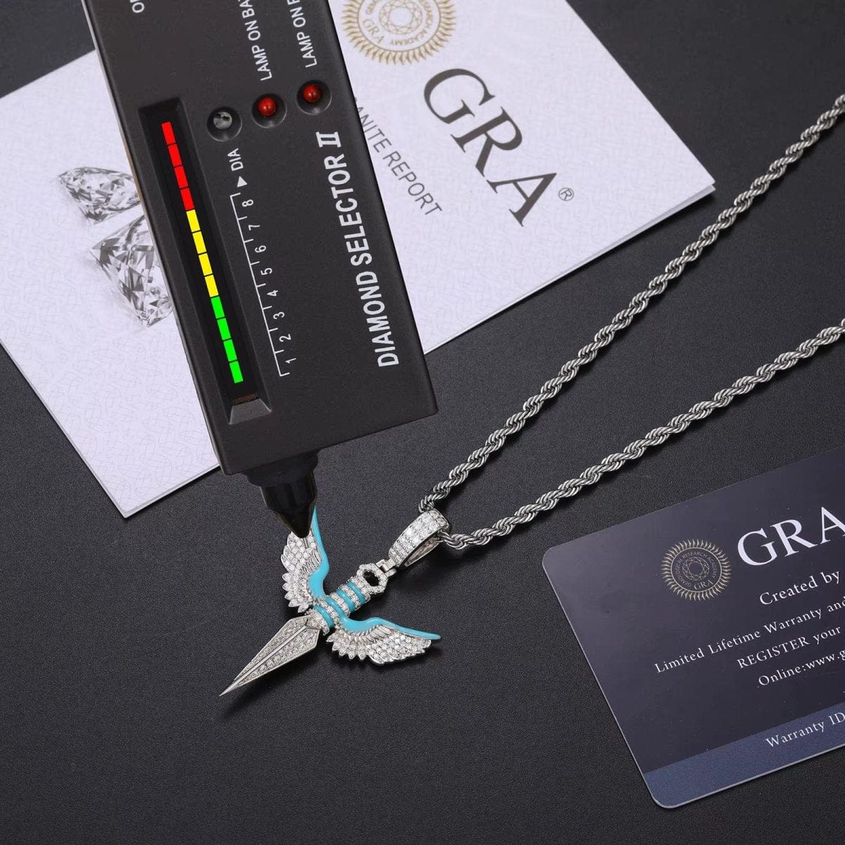 Moissanite Glow Angel Dagger Pendant – “Heaven’s Edge” Edition - The Gold Supply