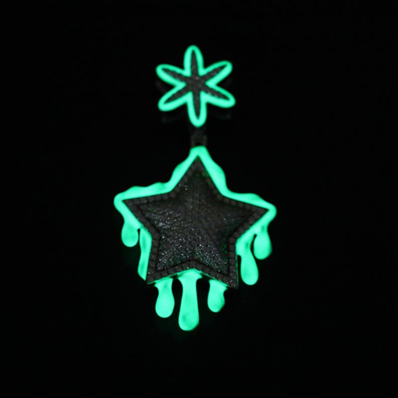 Moissanite Glow Drip Star Pendant – “Stellar Melt” Edition - The Gold Supply