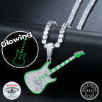 Moissanite Glow Guitar Pendant – “Electric Pulse” Edition - Shop Gold Supply