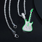 Moissanite Glow Guitar Pendant – “Electric Pulse” Edition - Shop Gold Supply