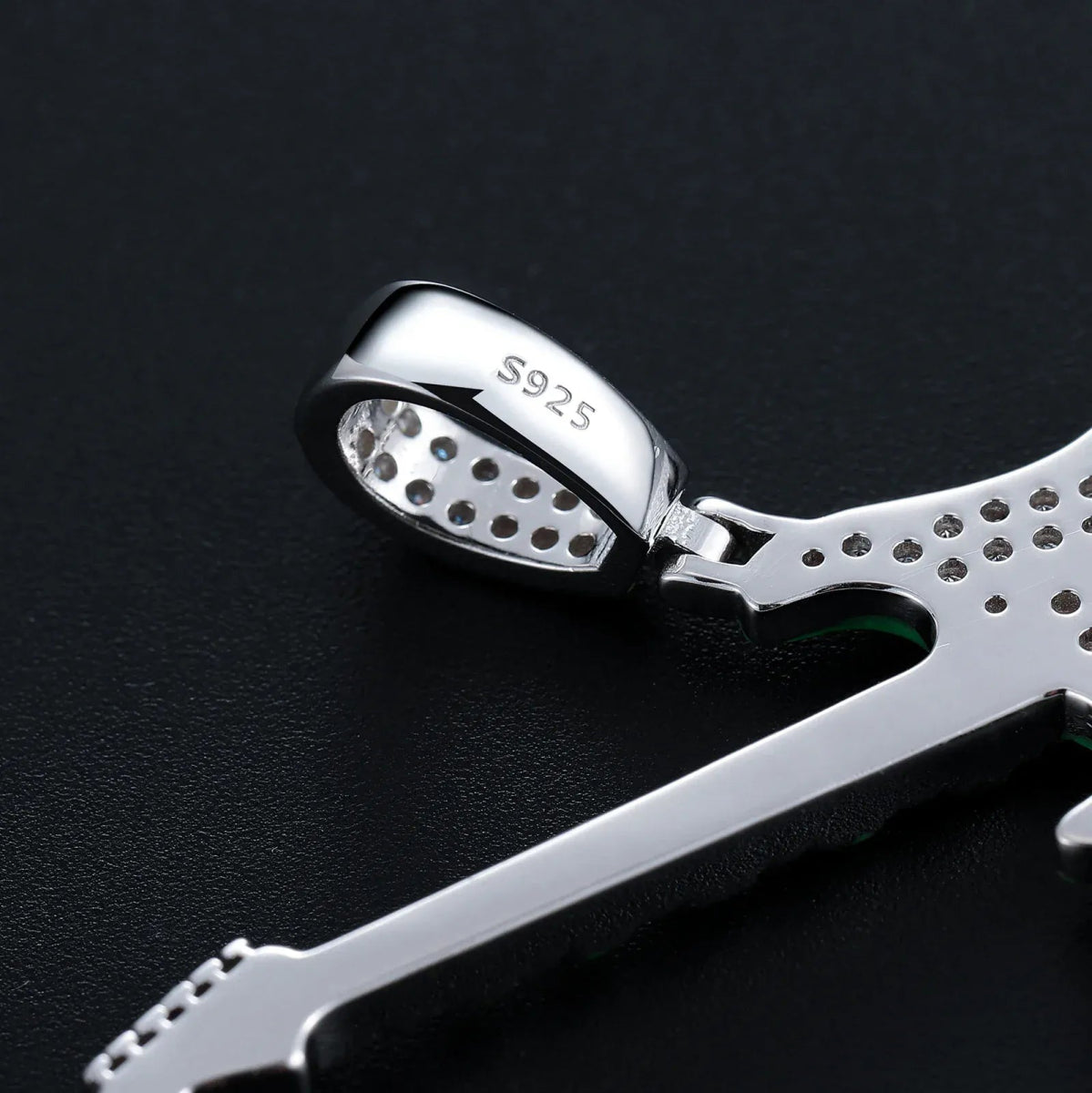 Moissanite Glow Guitar Pendant – “Electric Pulse” Edition - Shop Gold Supply