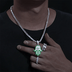 Moissanite Glow Hamsa Pendant – “Guardian Light” Edition - Shop Gold Supply