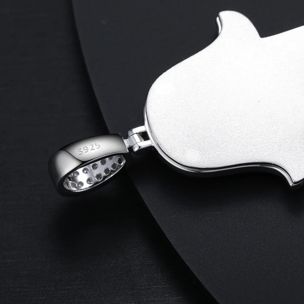 Moissanite Glow Hamsa Pendant – “Guardian Light” Edition - Shop Gold Supply