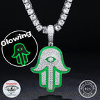 Moissanite Glow Hamsa Pendant – “Guardian Light” Edition - Shop Gold Supply