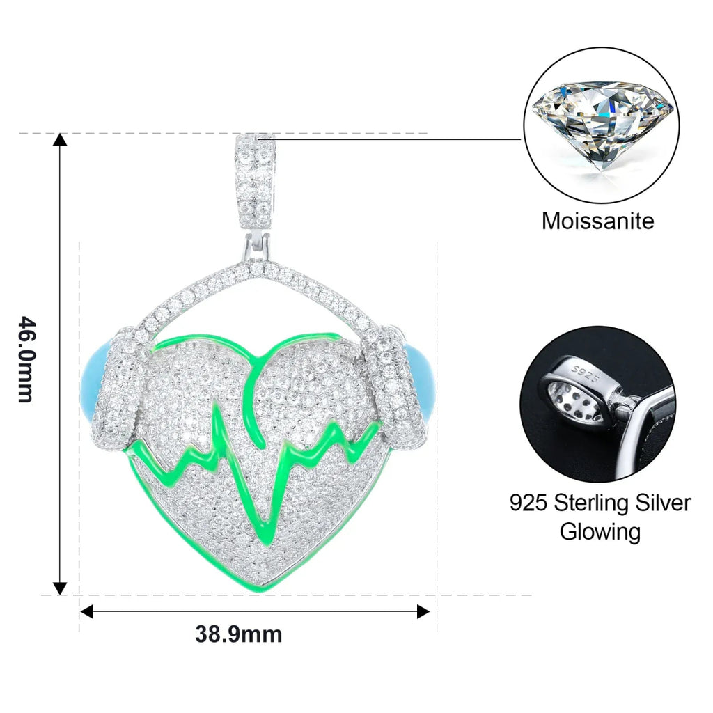 Moissanite Glow Heart Pendant – “Heartbeat Harmony” Edition - Shop Gold Supply