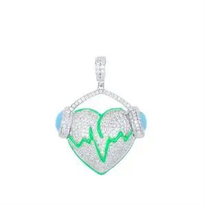 Moissanite Glow Heart Pendant – “Heartbeat Harmony” Edition - Shop Gold Supply