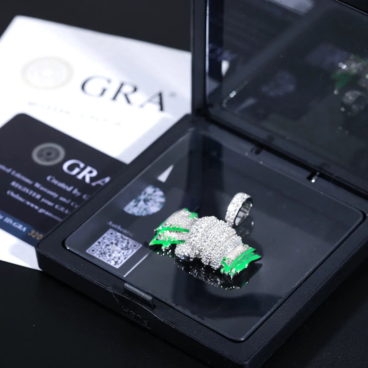 Moissanite Glow Money Bag Pendant – “Fistful of Fortune” Edition - Shop Gold Supply