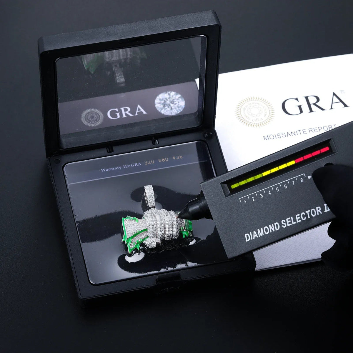 Moissanite Glow Money Bag Pendant – “Fistful of Fortune” Edition - Shop Gold Supply