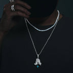 Moissanite Glow Prayer Hands Pendant – “Blessed Drip” Edition - Shop Gold Supply