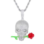 Moissanite Glow Skull & Rose Glow Pendant – “Deadly Romance” Edition - The Gold Supply
