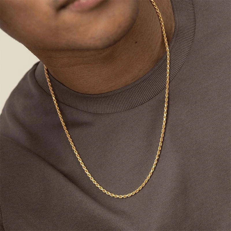 Never Tarnish 3MM Rope Chain – “Eternal Twist” Edition 18 IN White Gold - Shop Gold Supply