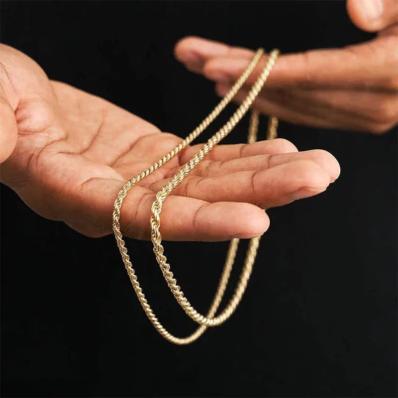 Never Tarnish 3MM Rope Chain – “Eternal Twist” Edition 18 IN White Gold - Shop Gold Supply