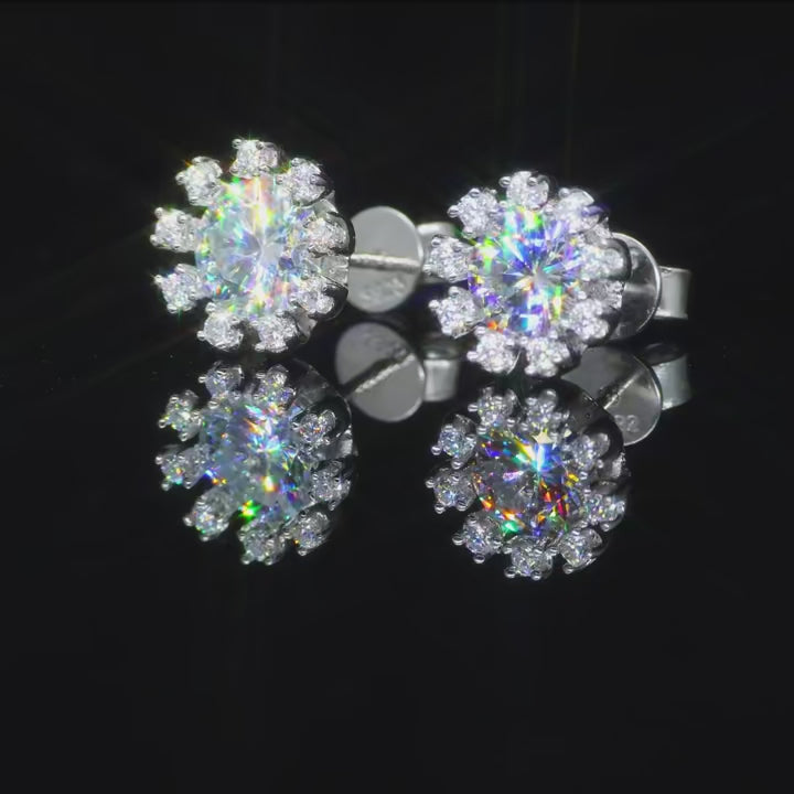 Sunburst Iced Stud Earrings – “Solar Flare” Edition